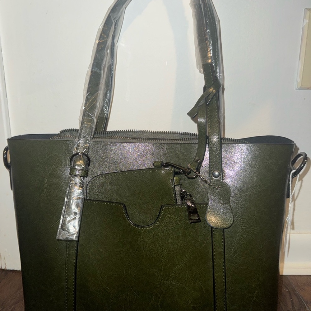 Olive Green Tote Bag